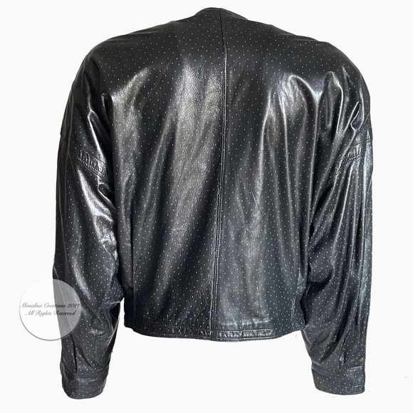 Gianni Versace Jacket Bomber Short Black Lambskin Leather Vintage 90s HTF - Picture 7 of 9